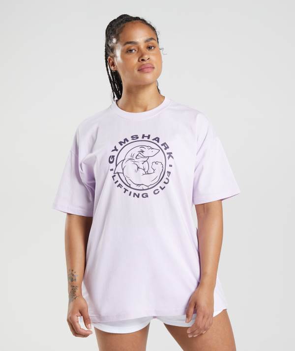 Damske Tricka Gymshark Legacy Oversized Nachový Biele | KJ9185307